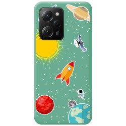Funda Silicona Líquida Verde compatible con Xiaomi POCO X5 Pro 5G diseño Espacio Dibujos