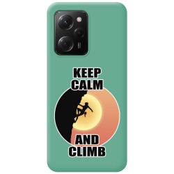Funda Silicona Líquida Verde compatible con Xiaomi POCO X5 Pro 5G diseño Mujer Escalada Dibujos
