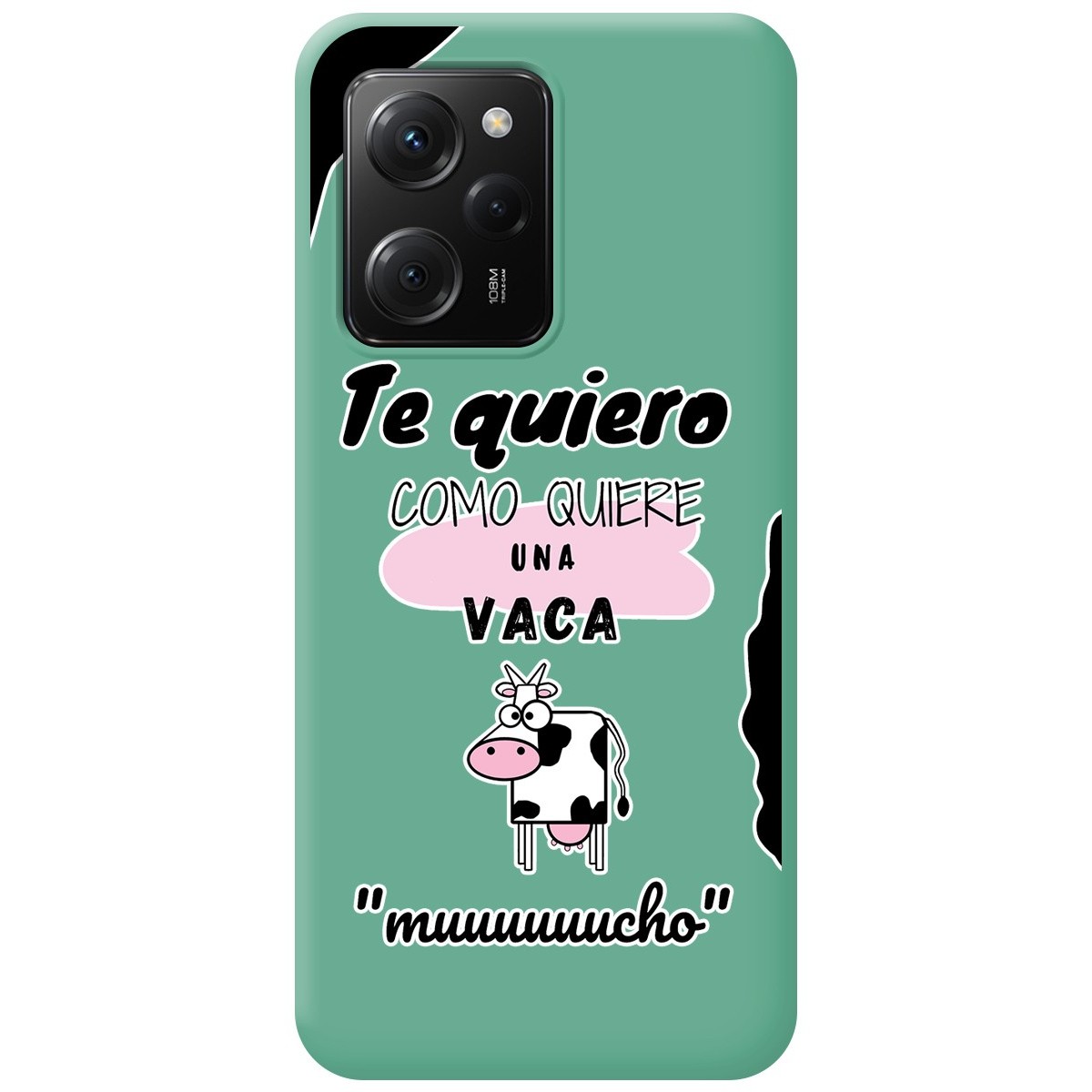 Funda Silicona Líquida Verde compatible con Xiaomi POCO X5 Pro 5G diseño Vaca Dibujos