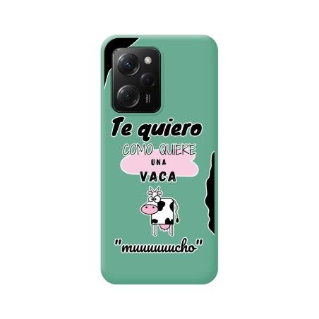 Funda Silicona Líquida Verde compatible con Xiaomi POCO X5 Pro 5G diseño Vaca Dibujos