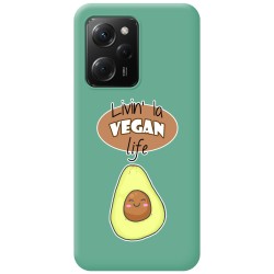 Funda Silicona Líquida Verde compatible con Xiaomi POCO X5 Pro 5G diseño Vegan Life Dibujos
