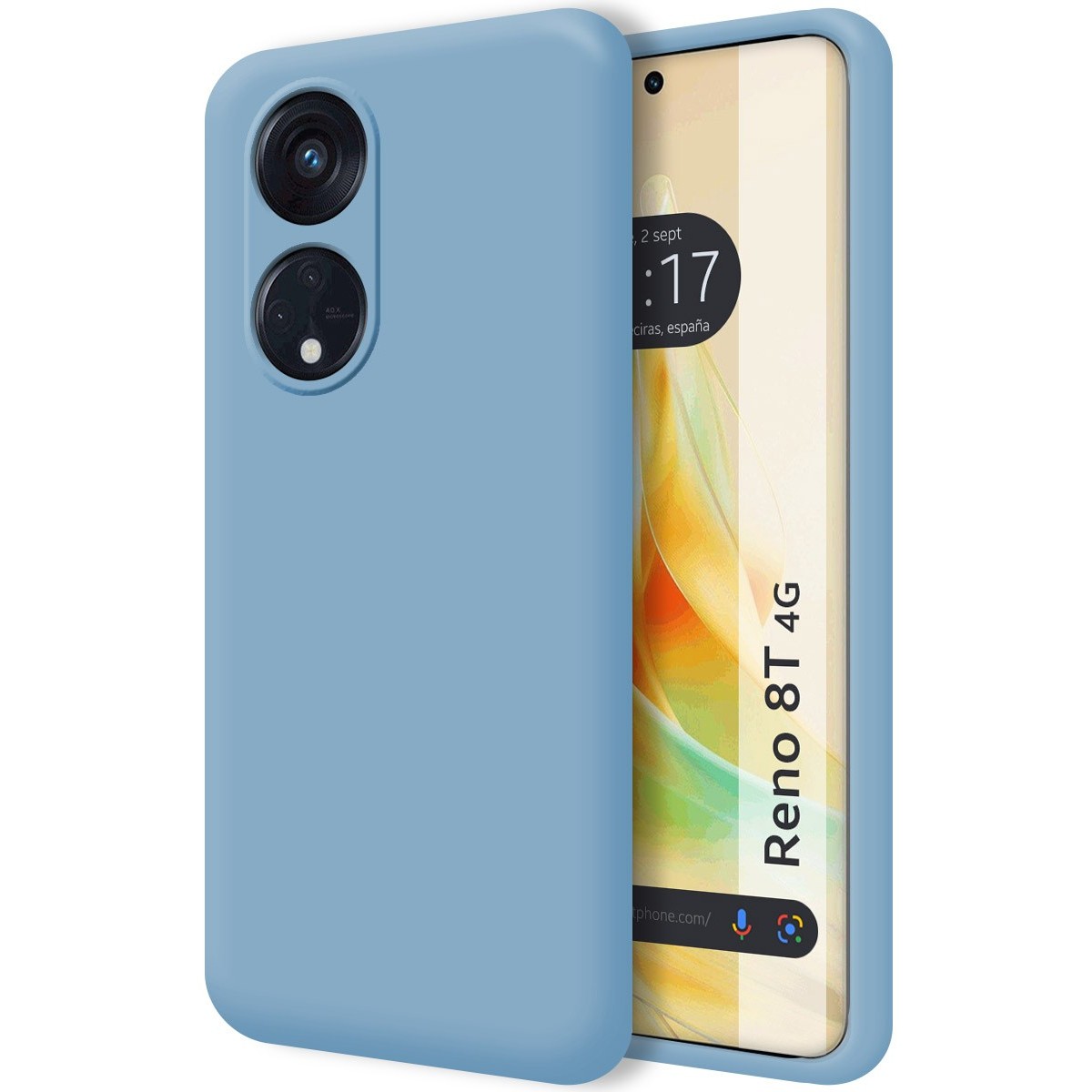 Funda Silicona Líquida Ultra Suave para Oppo Reno 8T 4G color Azul
