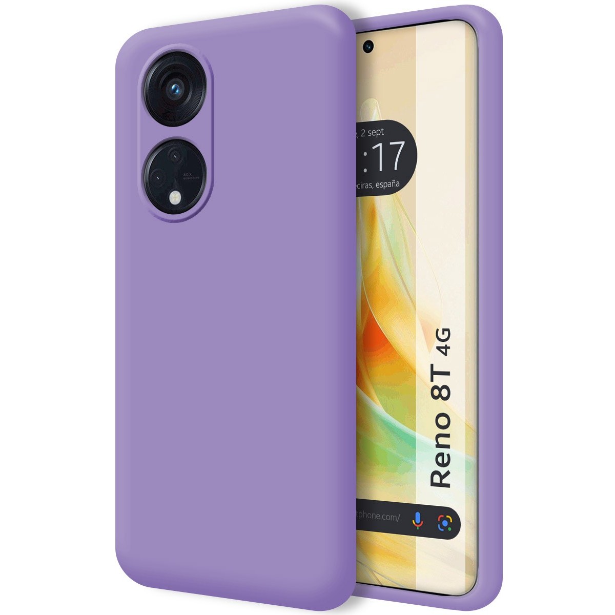Funda Silicona Líquida Ultra Suave para Oppo Reno 8T 4G color Morada