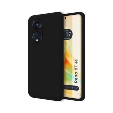 Funda Silicona Líquida Ultra Suave para Oppo Reno 8T 4G color Negra