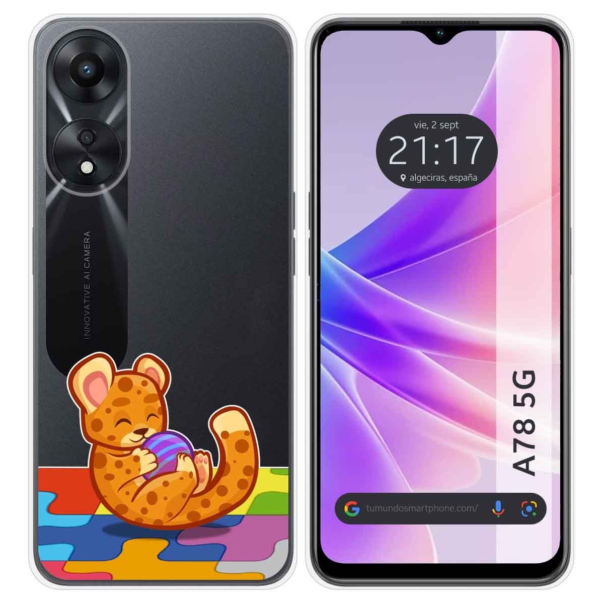 Funda Silicona Transparente para Oppo A78 5G diseño Leopardo Dibujos