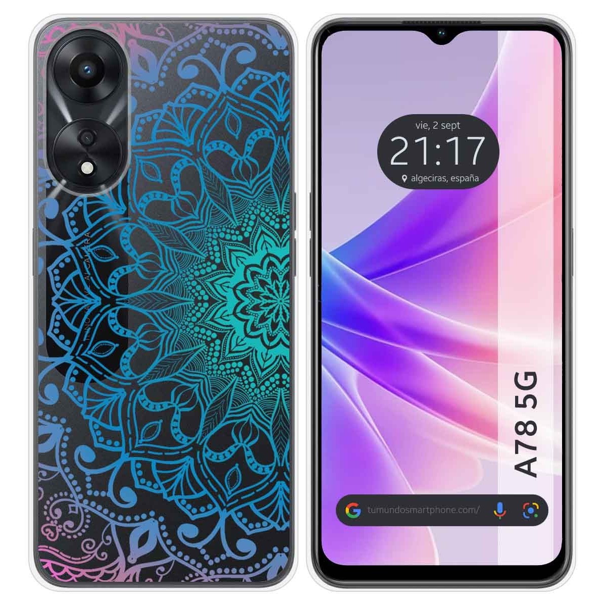 Funda Silicona Transparente para Oppo A78 5G diseño Mandala Dibujos
