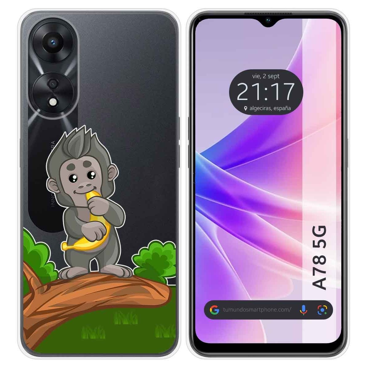 Funda Silicona Transparente para Oppo A78 5G diseño Mono Dibujos