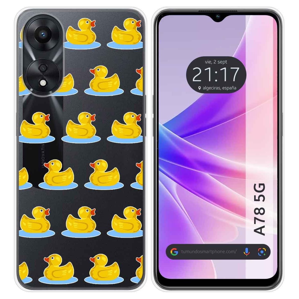 Funda Silicona Transparente para Oppo A78 5G diseño Pato Dibujos