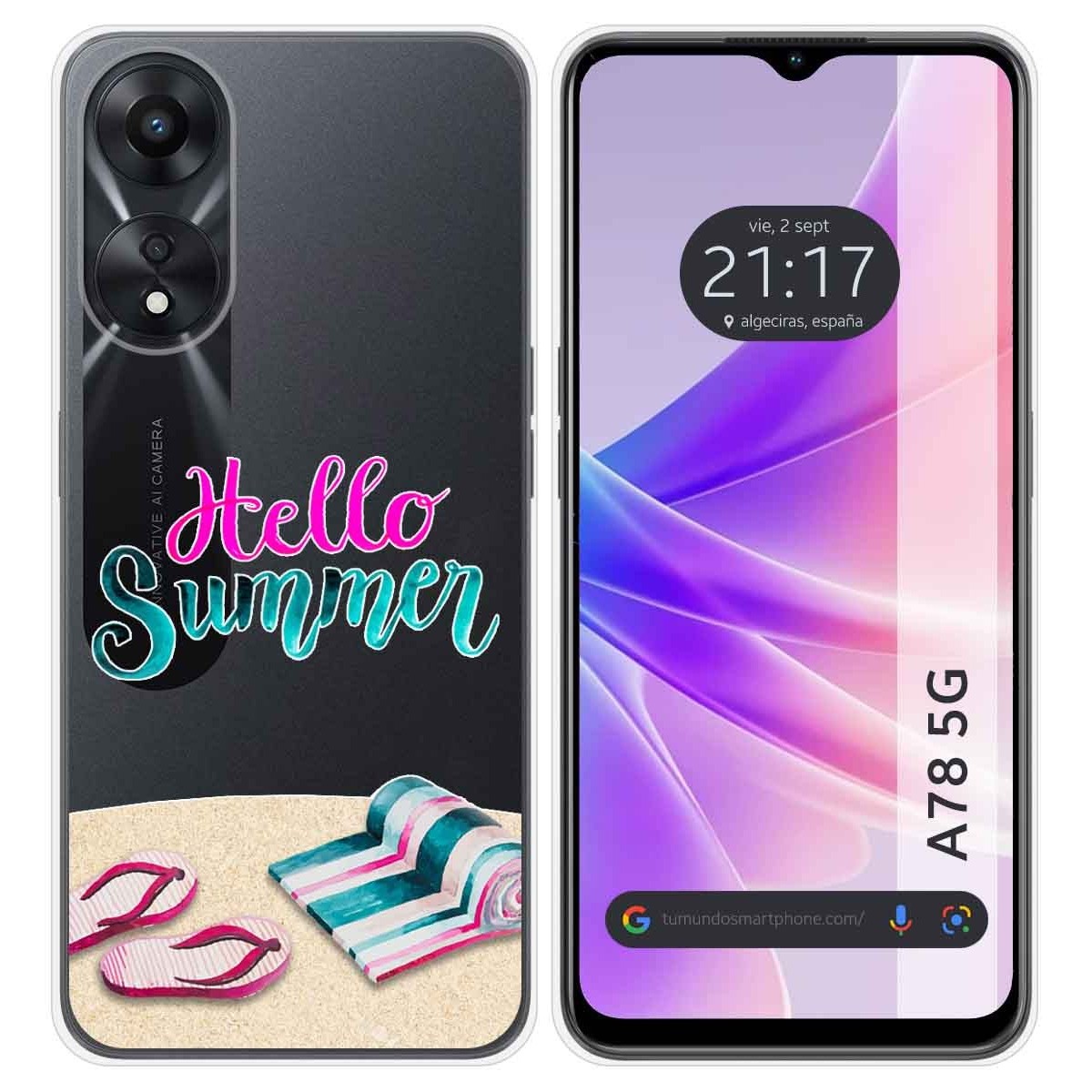 Funda Silicona Transparente para Oppo A78 5G diseño Summer Dibujos