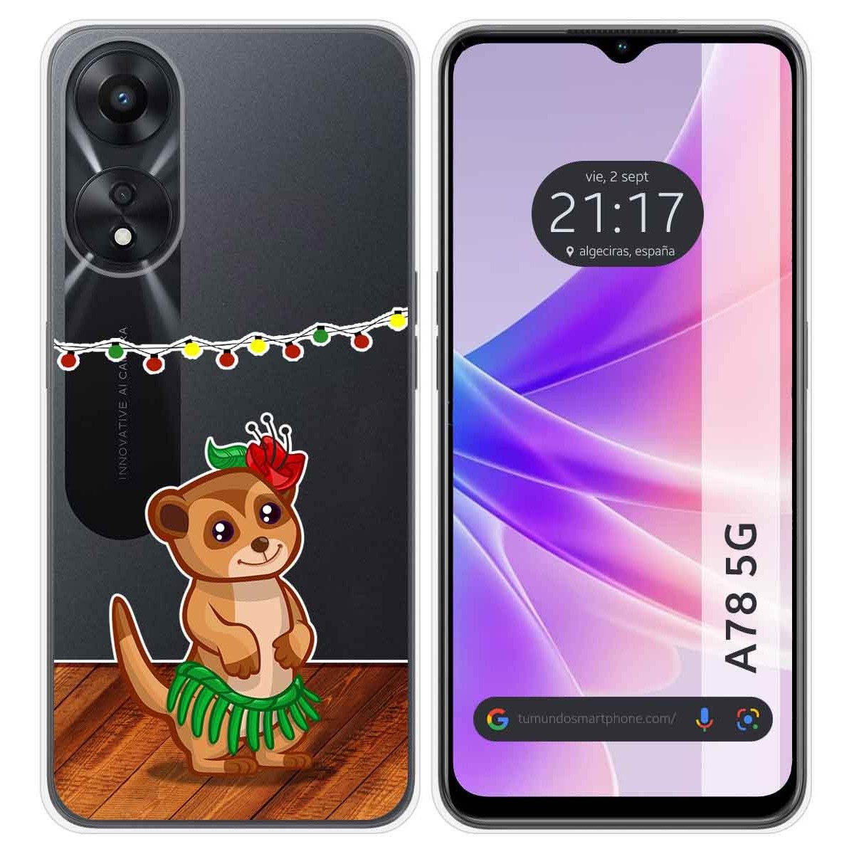 Funda Silicona Transparente para Oppo A78 5G diseño Suricata Dibujos