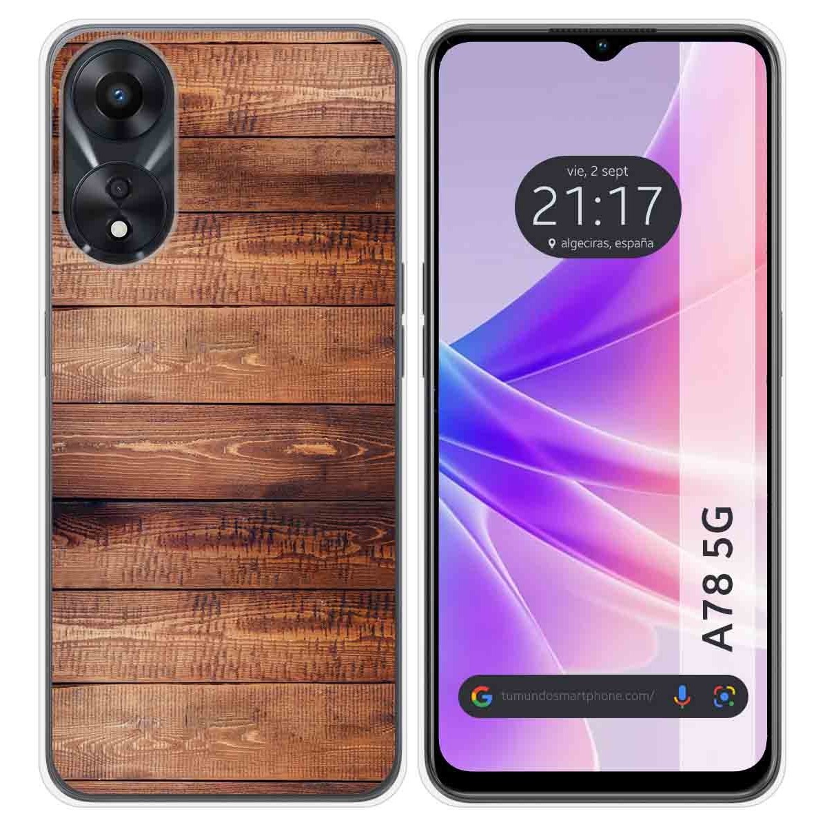 Funda Silicona para Oppo A78 5G diseño Madera 02 Dibujos