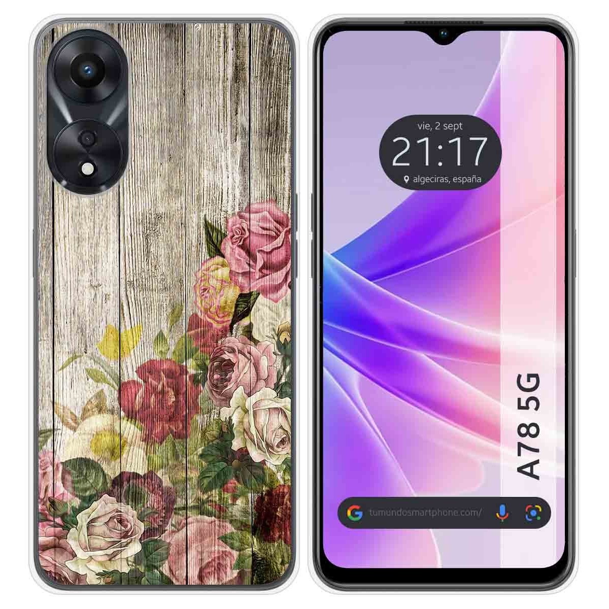 Funda Silicona para Oppo A78 5G diseño Madera 08 Dibujos