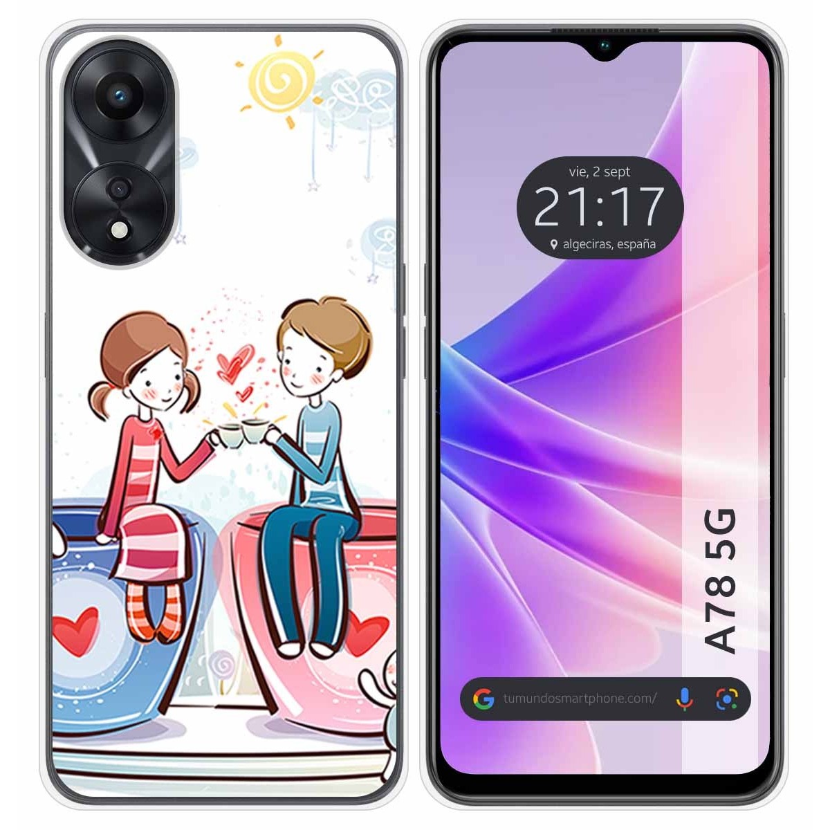 Funda Silicona para Oppo A78 5G diseño Café Dibujos
