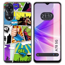 Funda Silicona para Oppo A78 5G diseño Comic Dibujos