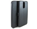 Funda Soporte Piel Negra para Huawei Mate 10 Lite Flip Libro