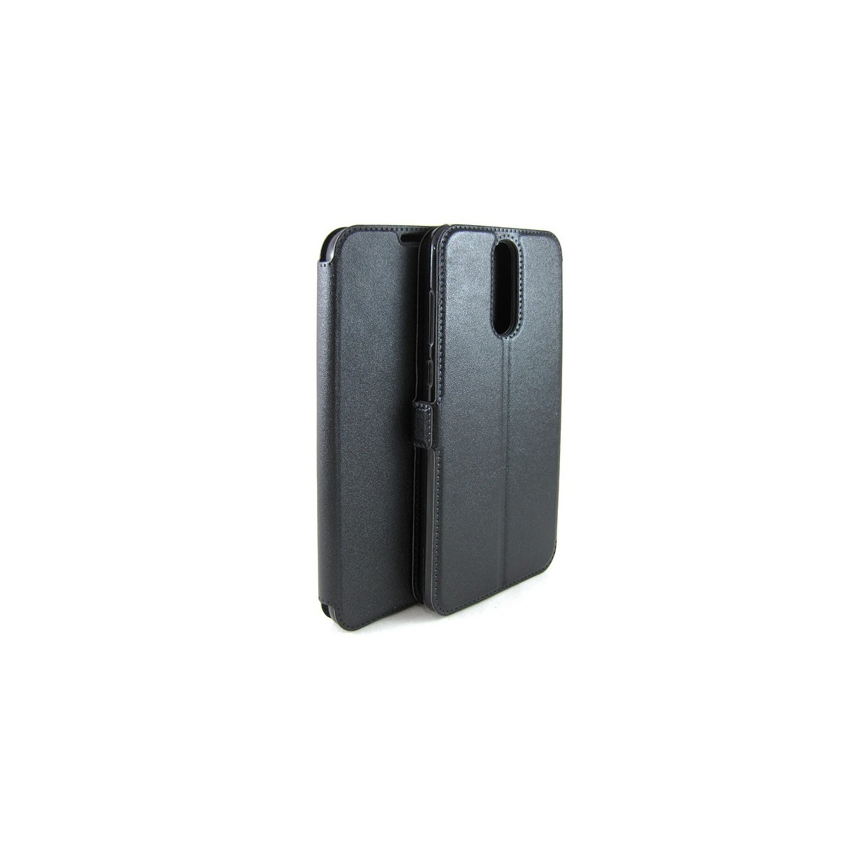 Funda Soporte Piel Negra para Huawei Mate 10 Lite Flip Libro