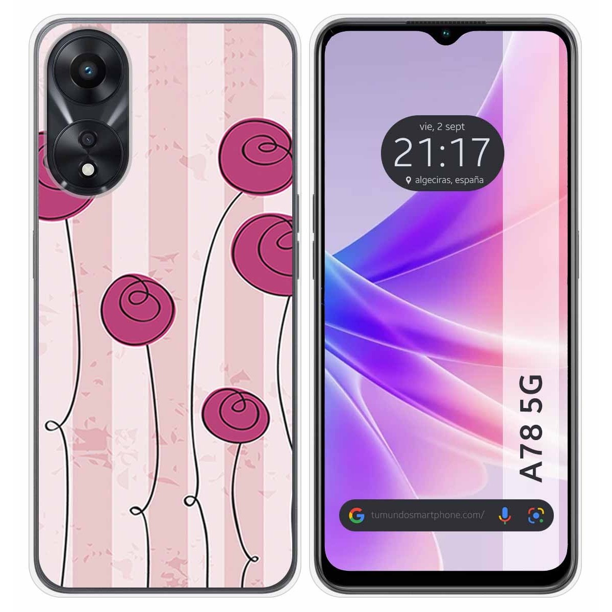 Funda Silicona para Oppo A78 5G diseño Flores Vintage Dibujos