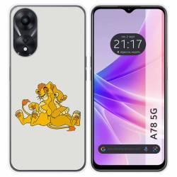 Funda Silicona para Oppo A78 5G diseño Leones Dibujos