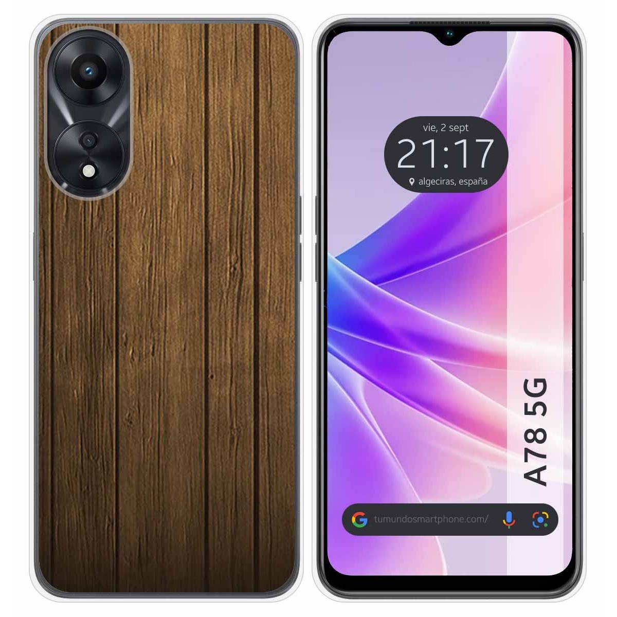Funda Silicona para Oppo A78 5G diseño Madera Dibujos