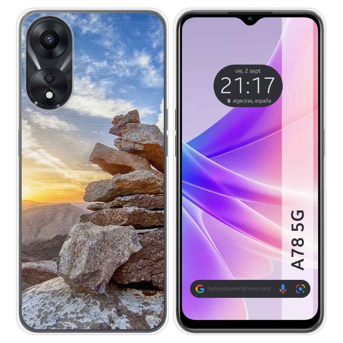 Funda Silicona para Oppo A78 5G diseño Sunset Dibujos