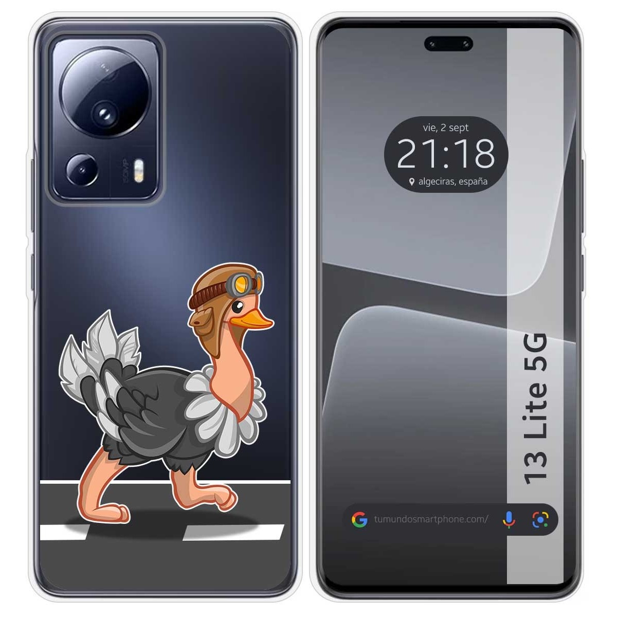 Funda Silicona Transparente compatible con Xiaomi 13 Lite 5G diseño Avestruz Dibujos
