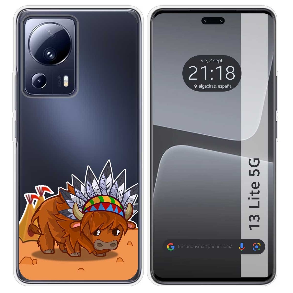 Funda Silicona Transparente compatible con Xiaomi 13 Lite 5G diseño Bufalo Dibujos