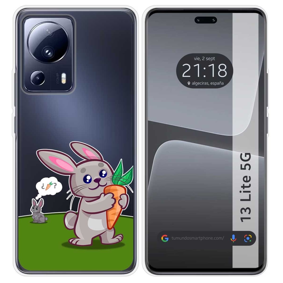 Funda Silicona Transparente compatible con Xiaomi 13 Lite 5G diseño Conejo Dibujos