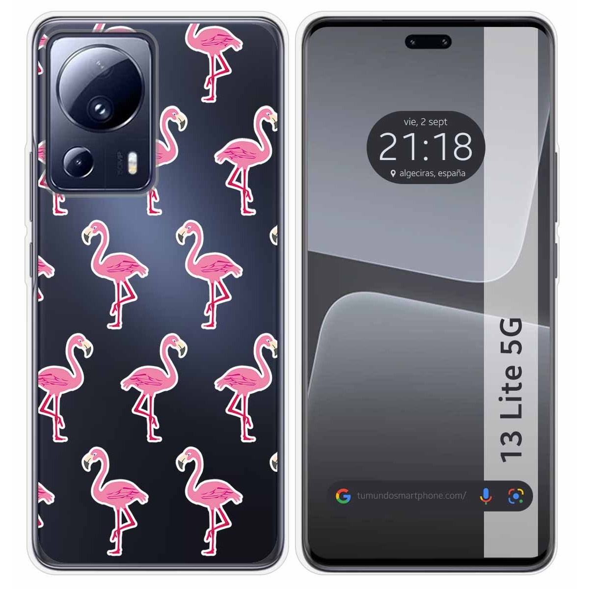 Funda Silicona Transparente compatible con Xiaomi 13 Lite 5G diseño Flamenco Dibujos