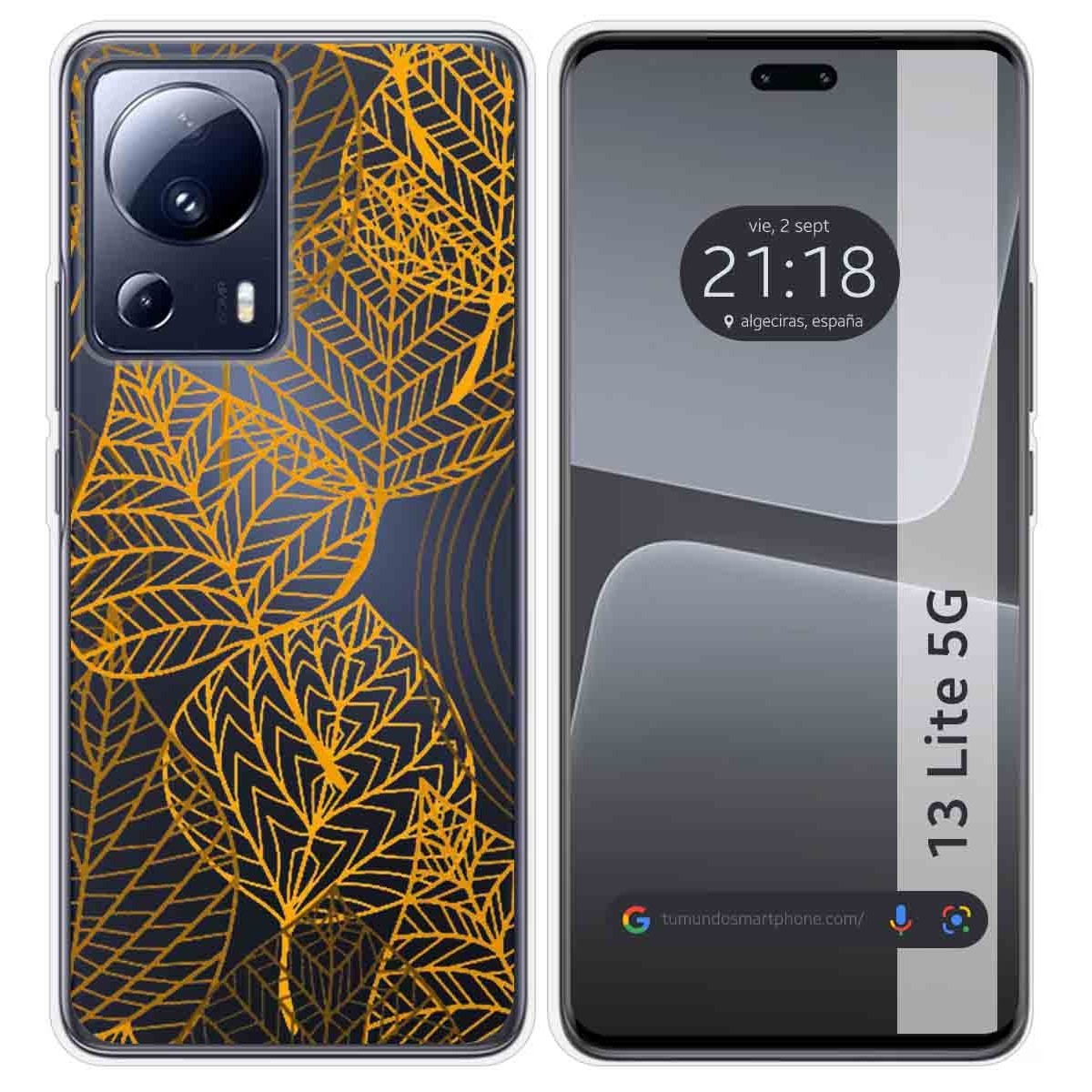 Funda Silicona Transparente compatible con Xiaomi 13 Lite 5G diseño Hojas Dibujos