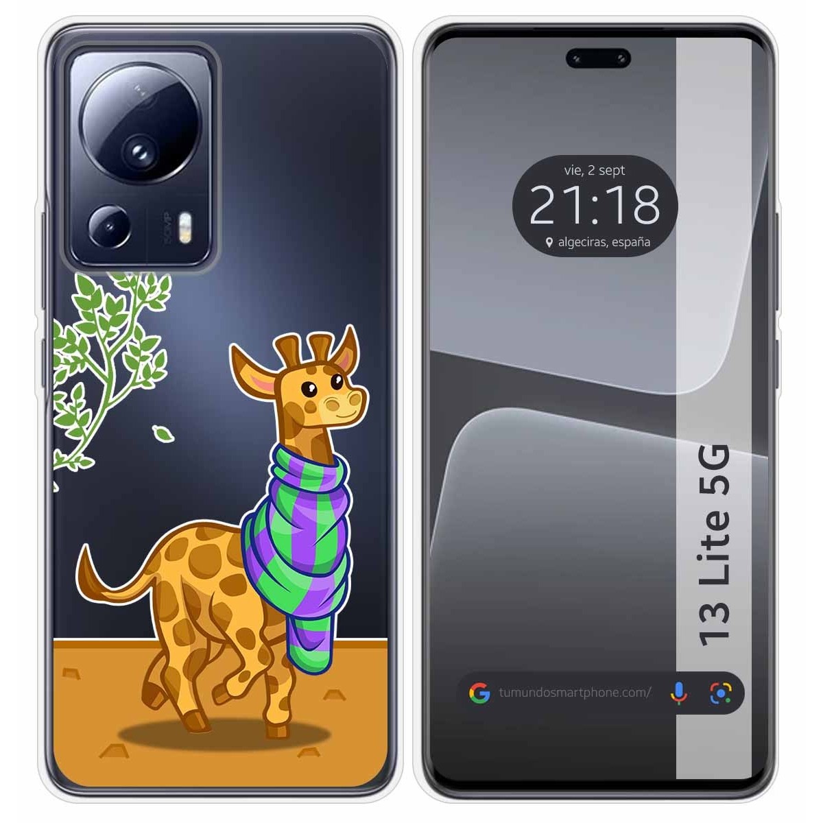 Funda Silicona Transparente compatible con Xiaomi 13 Lite 5G diseño Jirafa Dibujos