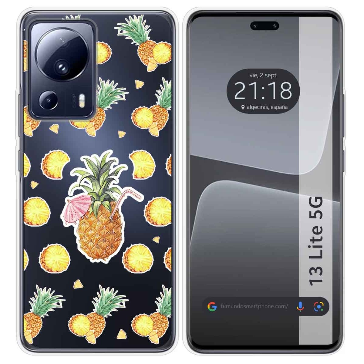 Funda Silicona Transparente compatible con Xiaomi 13 Lite 5G diseño Piña Dibujos