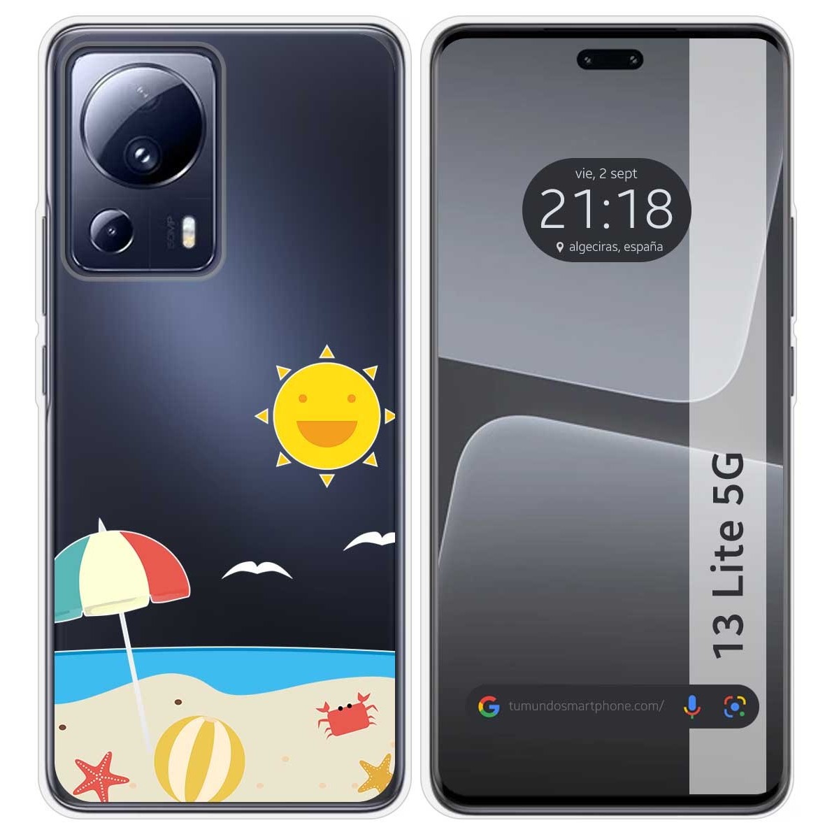 Funda Silicona Transparente compatible con Xiaomi 13 Lite 5G diseño Playa Dibujos