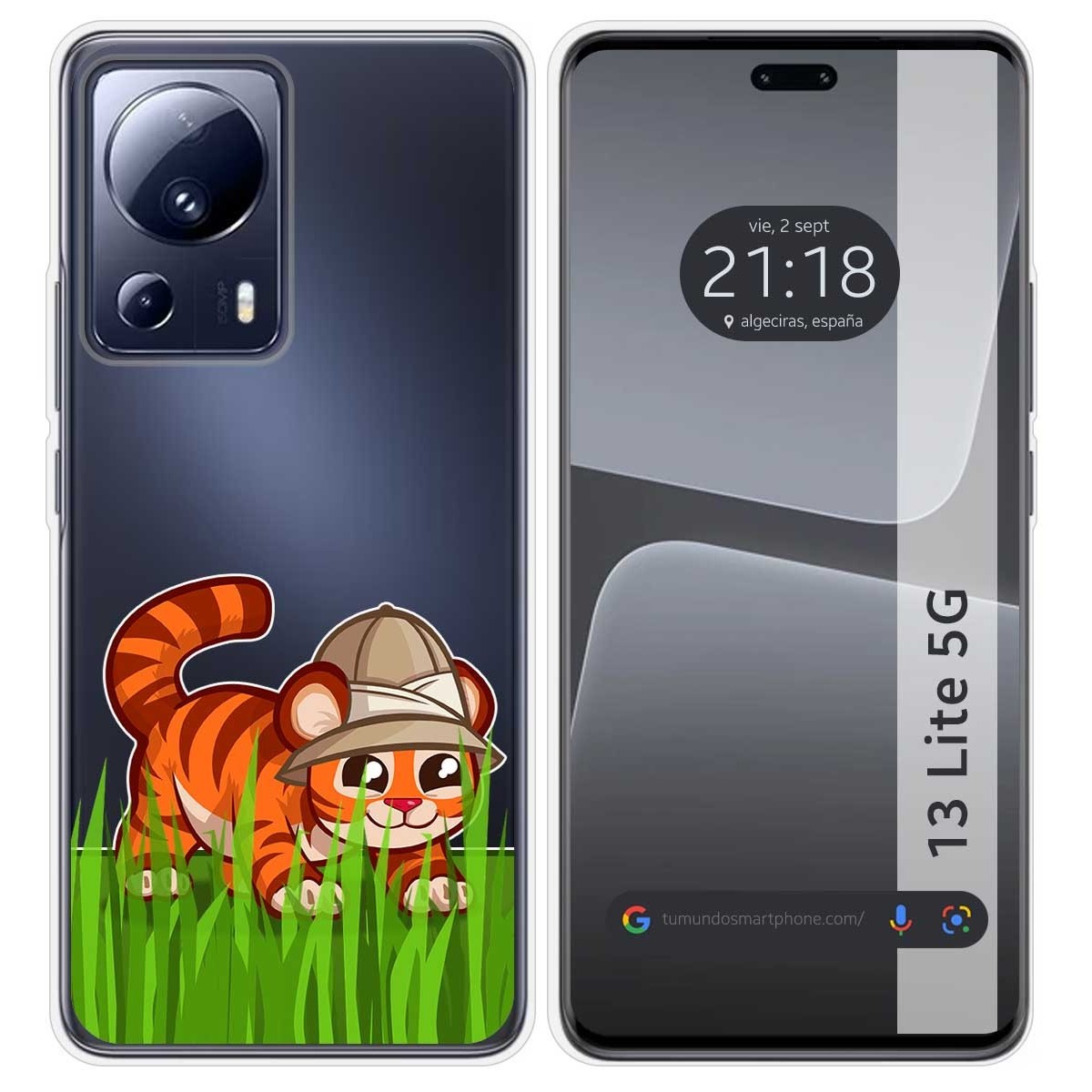Funda Silicona Transparente compatible con Xiaomi 13 Lite 5G diseño Tigre Dibujos