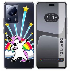 Funda Silicona Transparente para Xiaomi 13 Lite 5G diseño Unicornio Dibujos