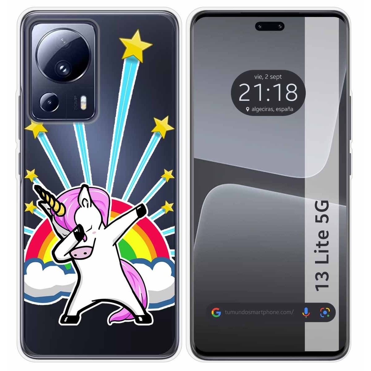 Funda Silicona Transparente compatible con Xiaomi 13 Lite 5G diseño Unicornio Dibujos