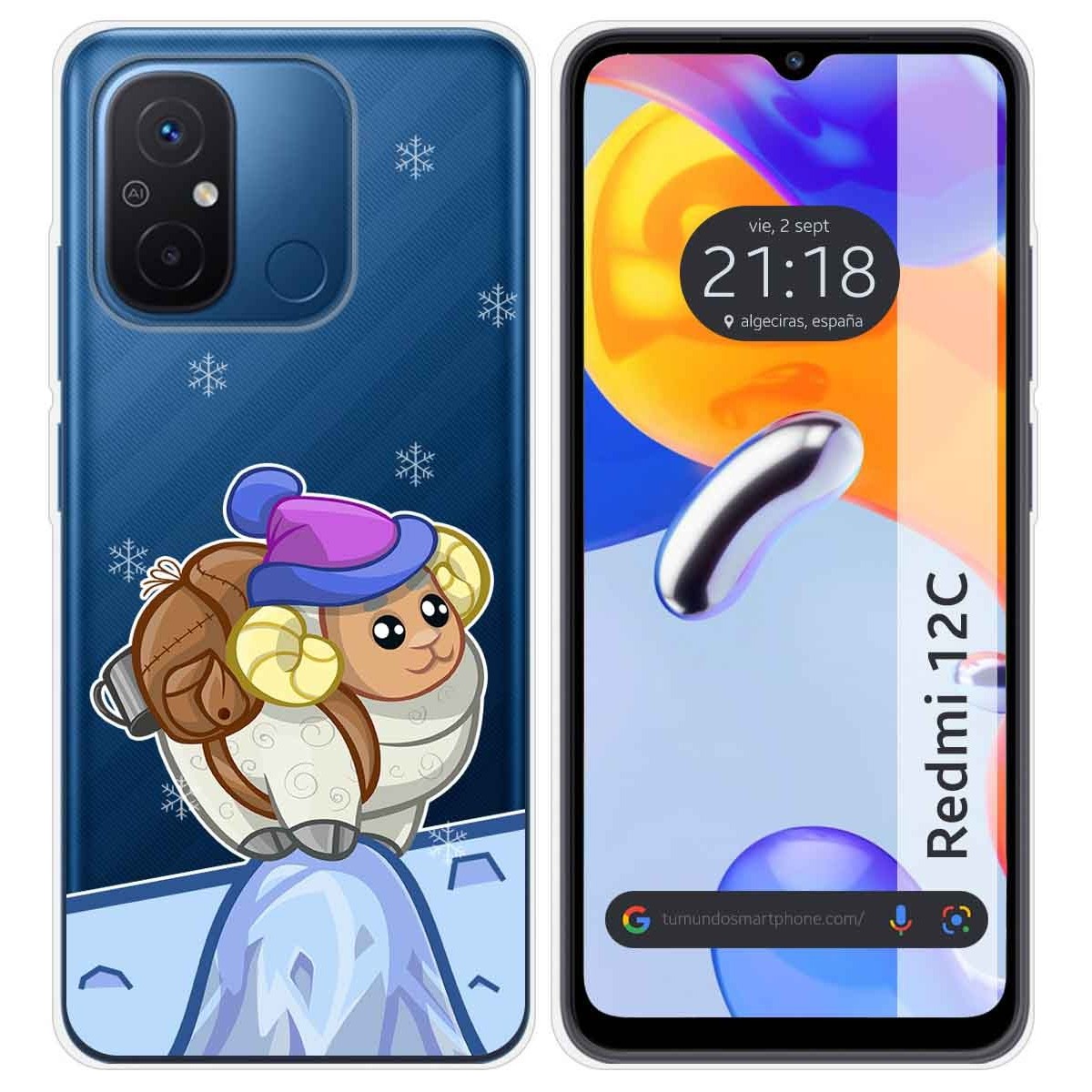 Funda Silicona Transparente compatible con Xiaomi Redmi 12C diseño Cabra Dibujos