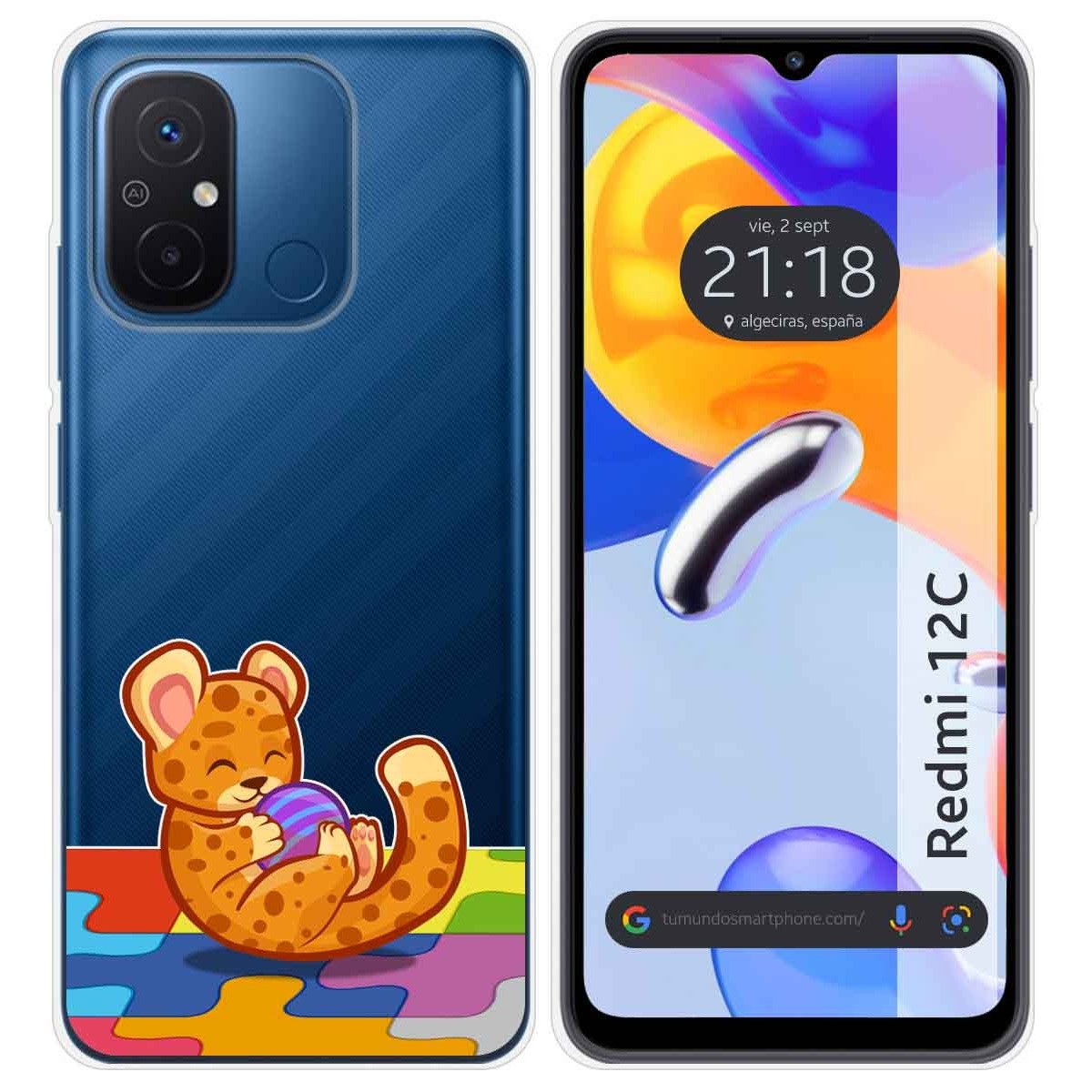 Funda Silicona Transparente compatible con Xiaomi Redmi 12C diseño Leopardo Dibujos