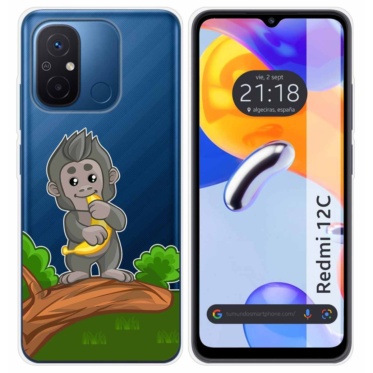 Funda Silicona Transparente compatible con Xiaomi Redmi 12C diseño Mono Dibujos