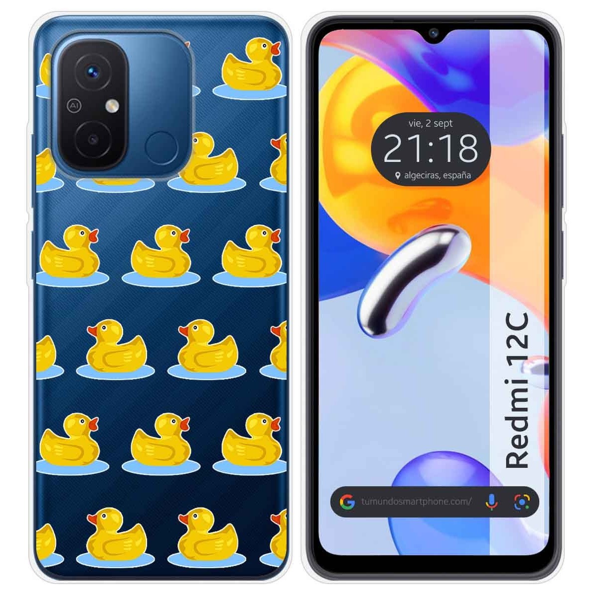 Funda Silicona Transparente compatible con Xiaomi Redmi 12C diseño Pato Dibujos