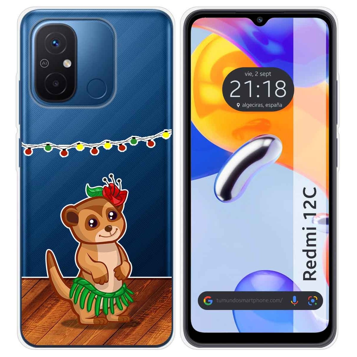 Funda Silicona Transparente compatible con Xiaomi Redmi 12C diseño Suricata Dibujos