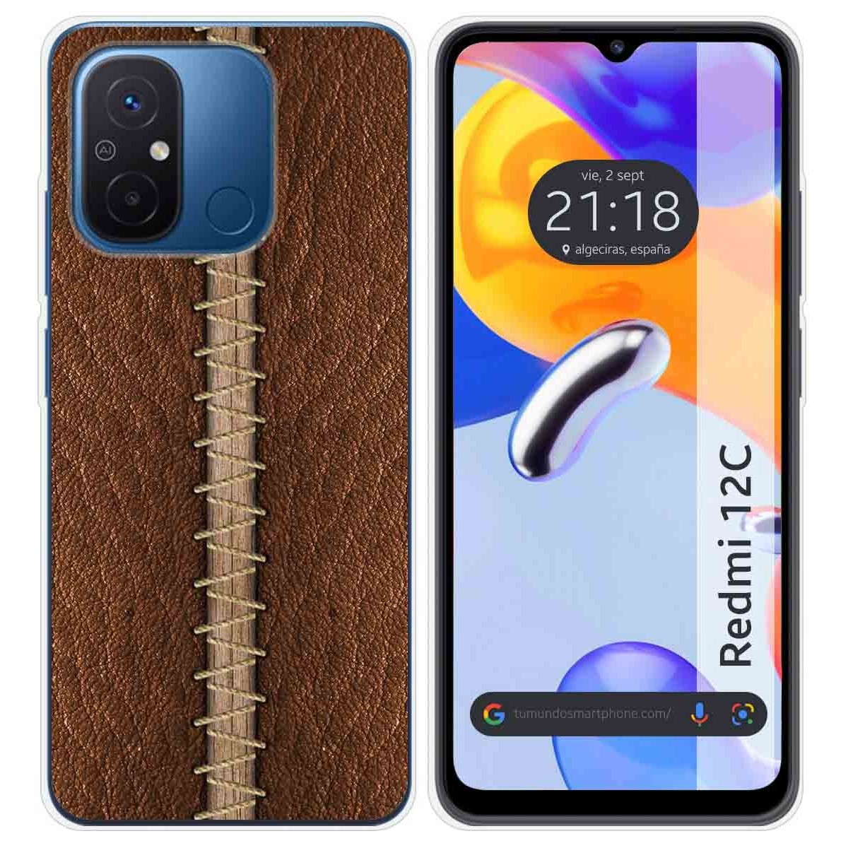 Funda Silicona compatible con Xiaomi Redmi 12C diseño Cuero 01 Dibujos