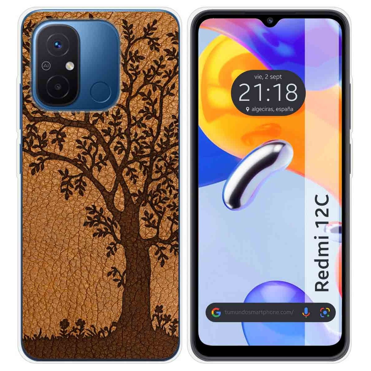 Funda Silicona compatible con Xiaomi Redmi 12C diseño Cuero 03 Dibujos