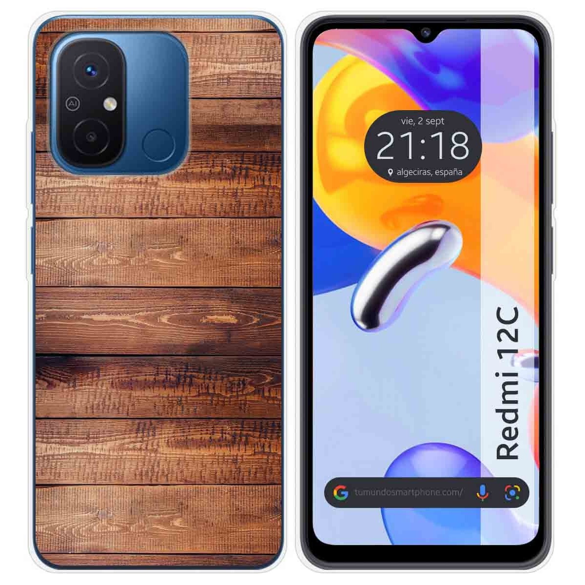 Funda Silicona compatible con Xiaomi Redmi 12C diseño Madera 02 Dibujos