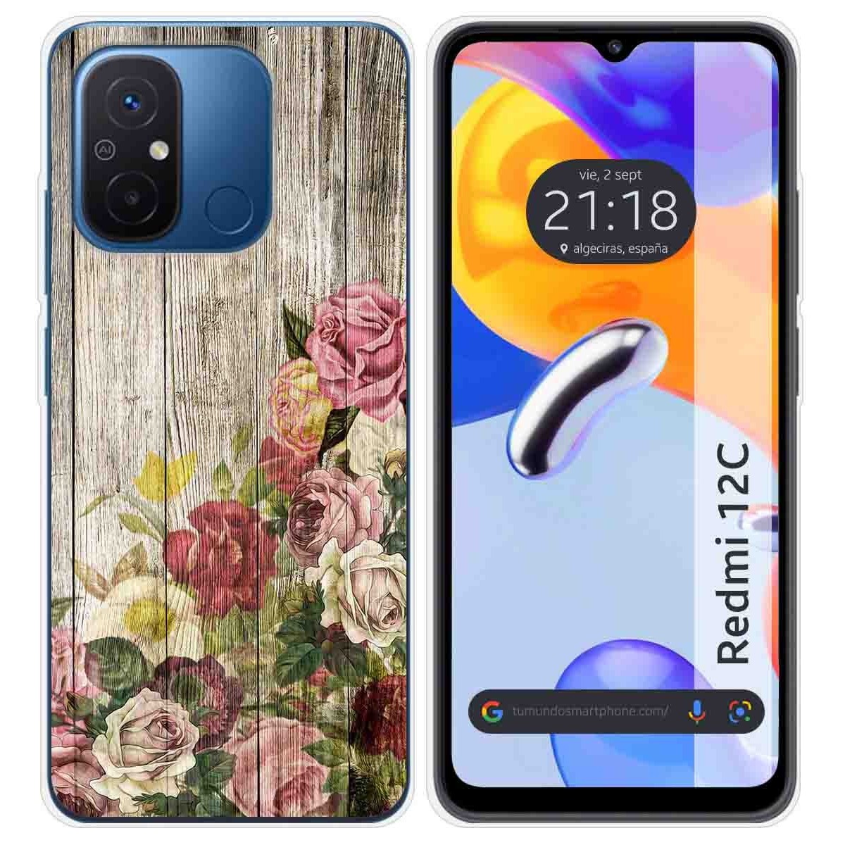 Funda Silicona compatible con Xiaomi Redmi 12C diseño Madera 08 Dibujos