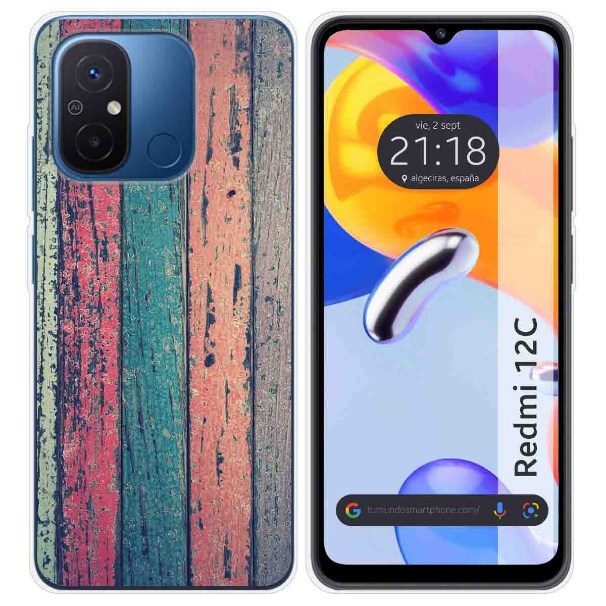 Funda Silicona compatible con Xiaomi Redmi 12C diseño Madera 10 Dibujos