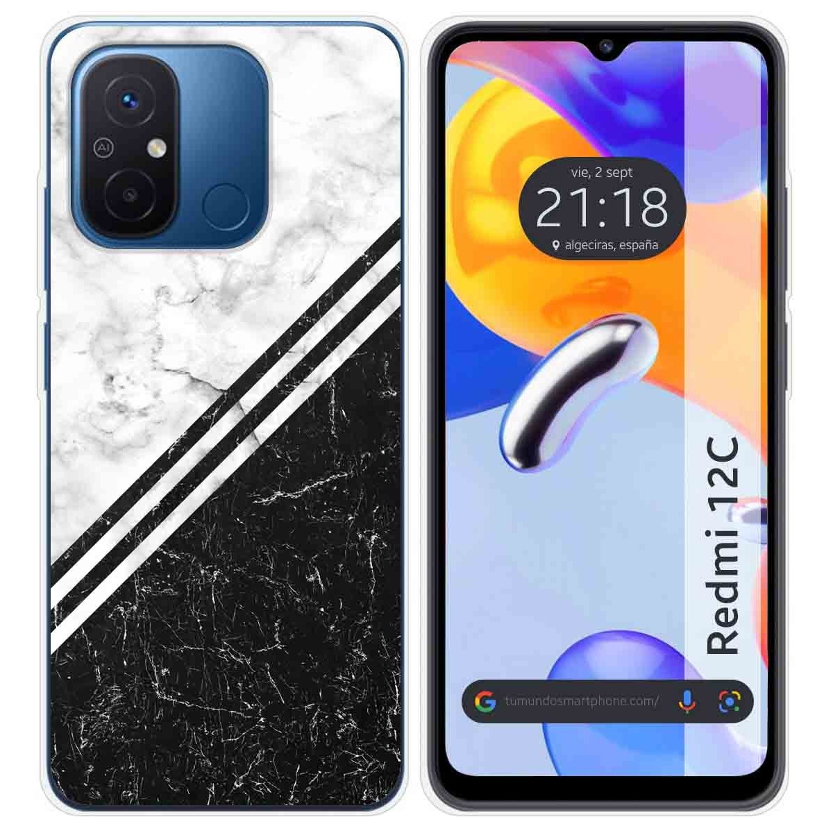 Funda Silicona compatible con Xiaomi Redmi 12C diseño Mármol 01 Dibujos