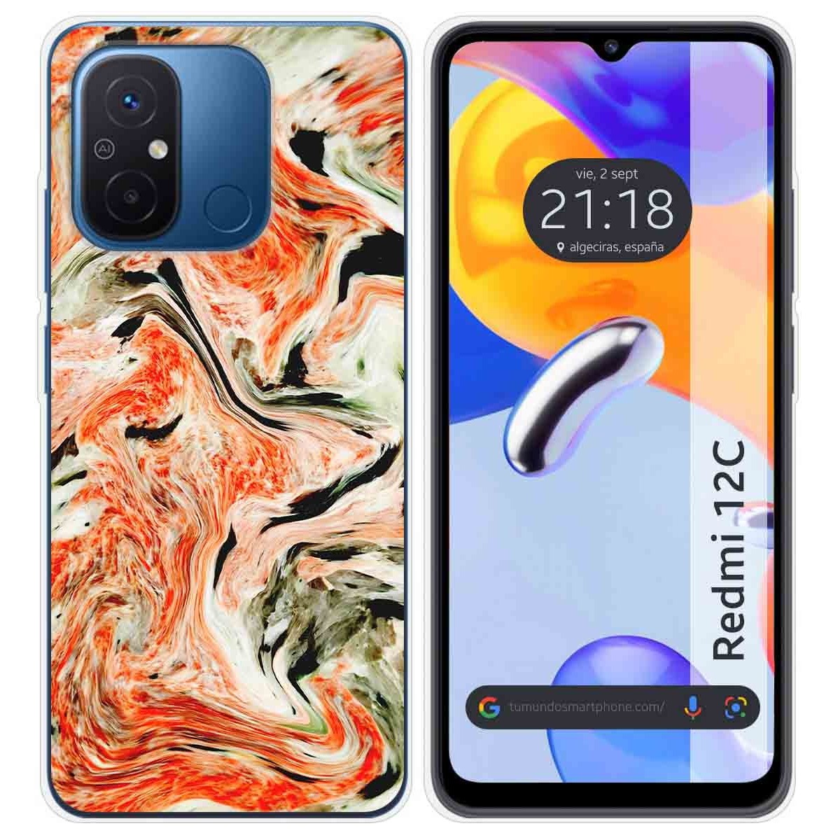 Funda Silicona compatible con Xiaomi Redmi 12C diseño Mármol 12 Dibujos