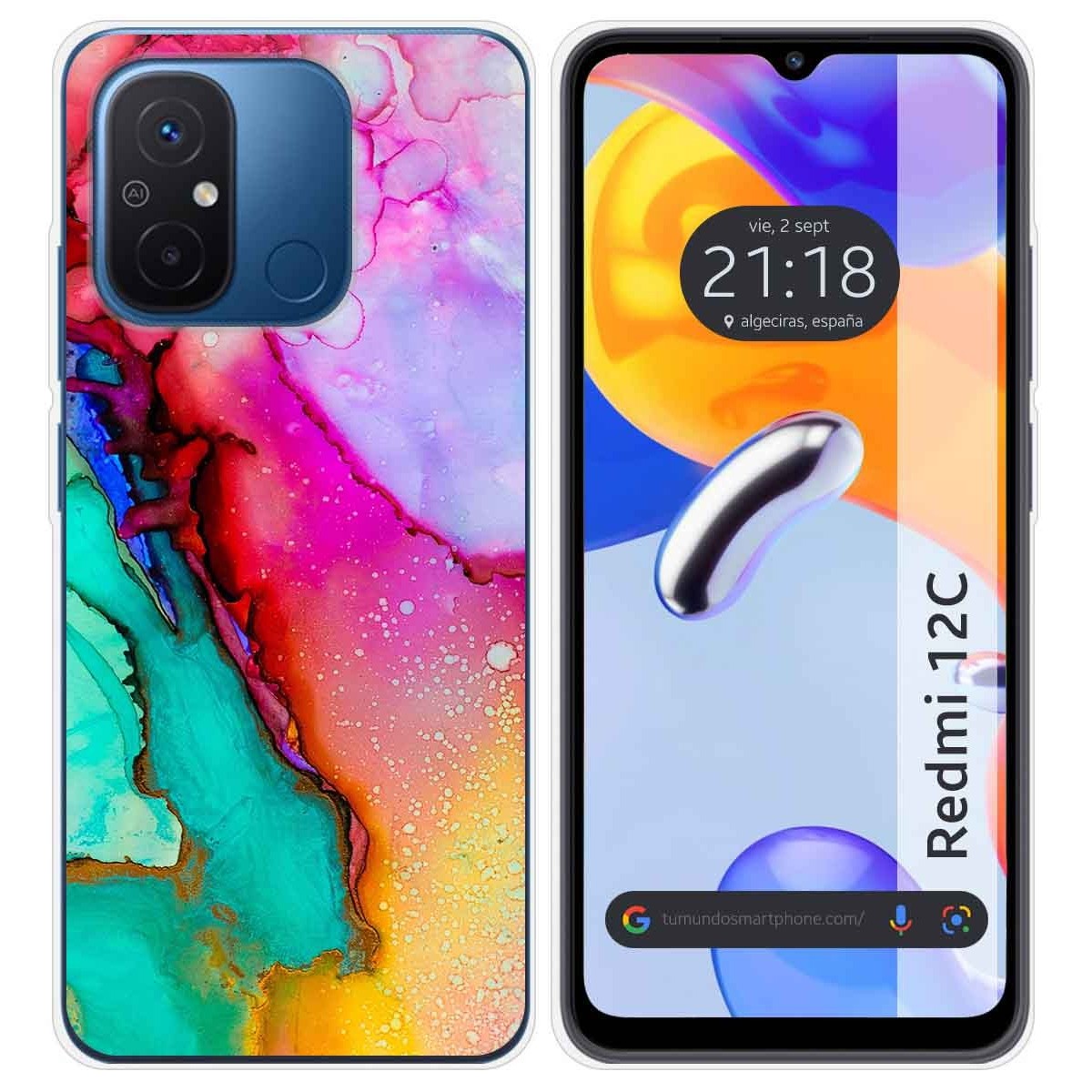 Funda Silicona compatible con Xiaomi Redmi 12C diseño Mármol 15 Dibujos