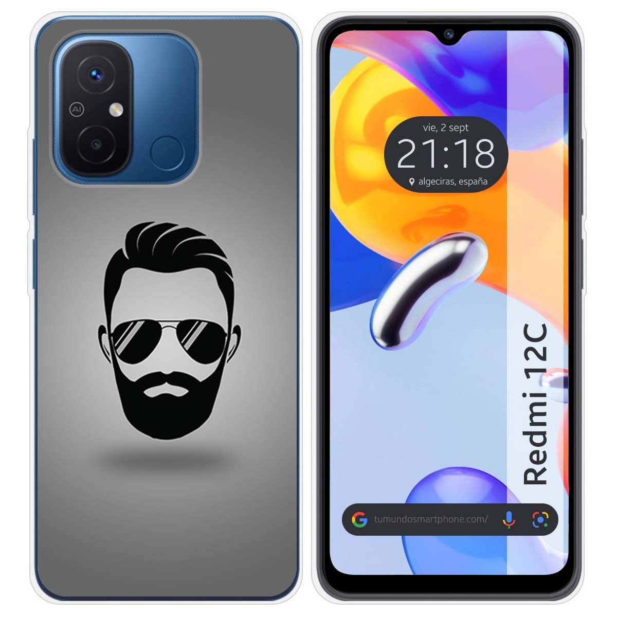 Funda Silicona compatible con Xiaomi Redmi 12C diseño Barba Dibujos