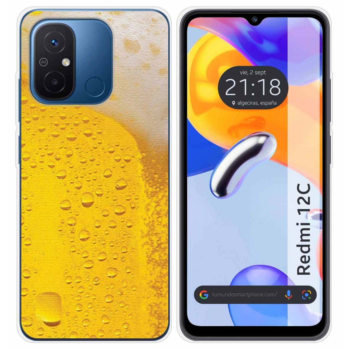 Funda Silicona compatible con Xiaomi Redmi 12C diseño Cerveza Dibujos